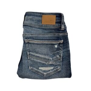 BKE Stella Mid Rise Skinny Jeans Distressed Blue Wash Womens Size 28x31.5 W373